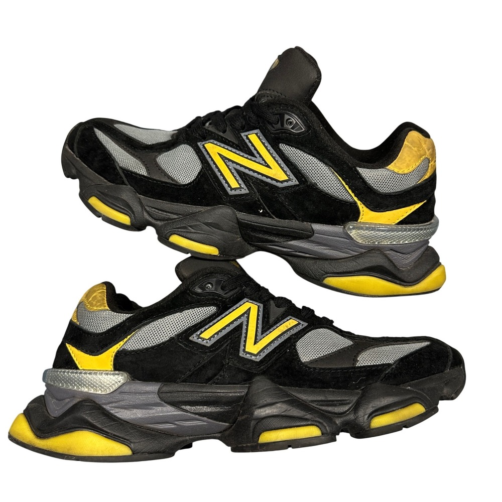New Balance 9060 Black Castlerock Yellow Sneakers U9060TRZ Mens 7 Womens 8.5